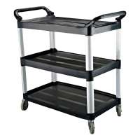 Multi-Purpose 3 Tiers Dining Cart Mobile Food Hand Trolley Cart