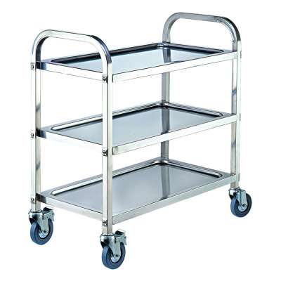 Commercial Kitchen Equipment Stainless Steel Dining Car Wine Service Cart Large Size