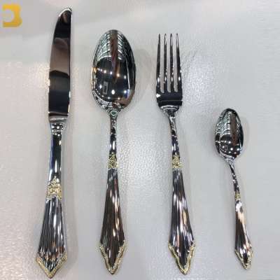 High-end club wedding gold bulk vintage unique cutlery set