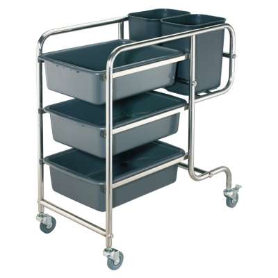 Big size dish collect cleaning trolley plastic service cart for hotel